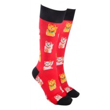 Lucky Cat Socks - Red